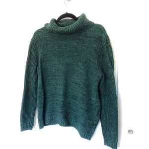 Green Knit Turtleneck Sweater
